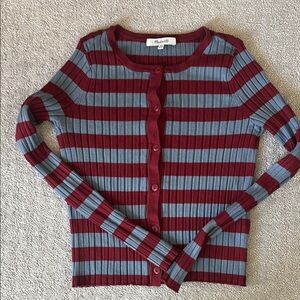 Madewell Striped Cotton Cardigan